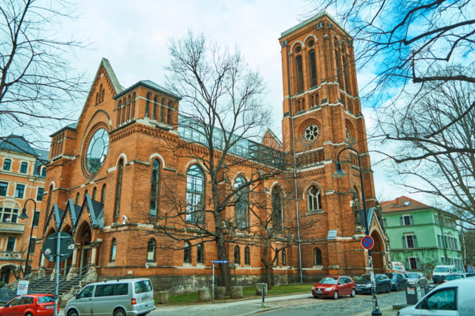 Ruine der St.-Pauli-Kirche in der Leipziger Vorstadt