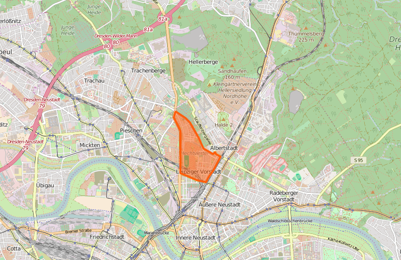 Das Hechtviertel findest du westlich der äußeren Neustadt